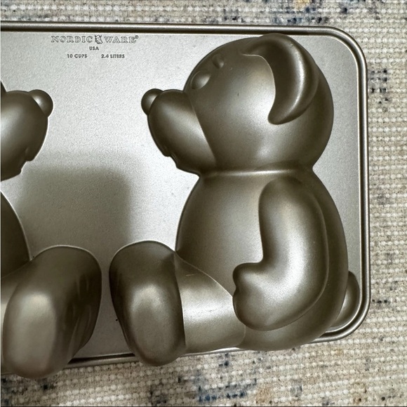 Build-A-Bear Nordic Ware Teddy 3D Mold Cake Pan Aluminum Cast USA *NIB* vintage - Picture 4 of 9